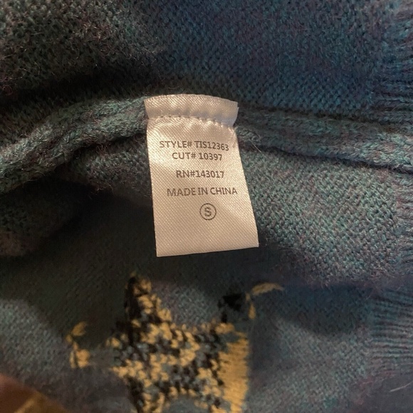 Ces Femme Sweater Size Small Teal & Purple Star - Picture 6 of 6